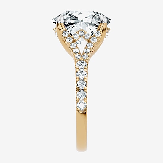 Signature By Modern Bride (F-G / Vs2-Si1) Womens 6 1/2 Ct. T.W. Lab Grown White Diamond 14K Gold Cushion Side Stone Engagement Ring