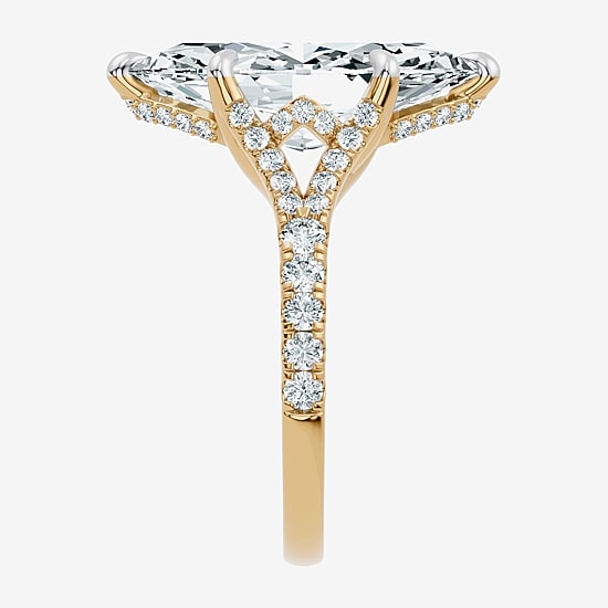 Signature By Modern Bride (F-G / Vs2-Si1) Womens 6 1/2 Ct. T.W. Lab Grown White Diamond 14K Gold Marquise Side Stone Engagement Ring