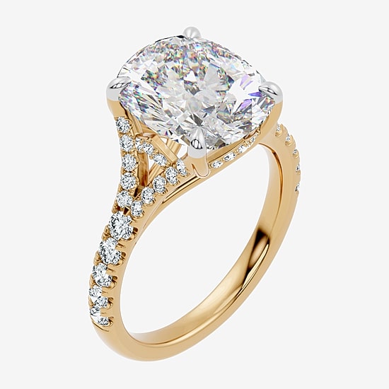 Signature By Modern Bride (F-G / Vs2-Si1) Womens 6 1/2 Ct. T.W. Lab Grown White Diamond 14K Gold Cushion Side Stone Engagement Ring