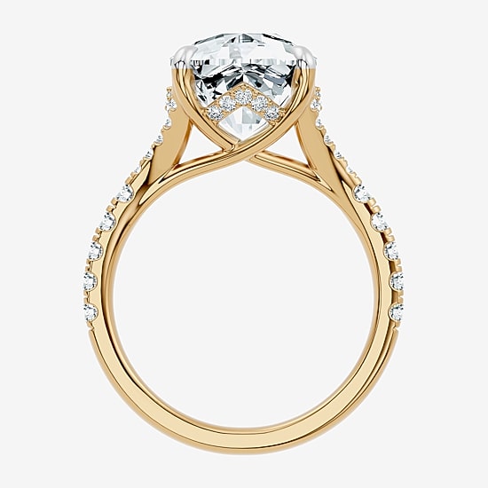Signature By Modern Bride (F-G / Vs2-Si1) Womens 6 1/2 Ct. T.W. Lab Grown White Diamond 14K Gold Cushion Side Stone Engagement Ring