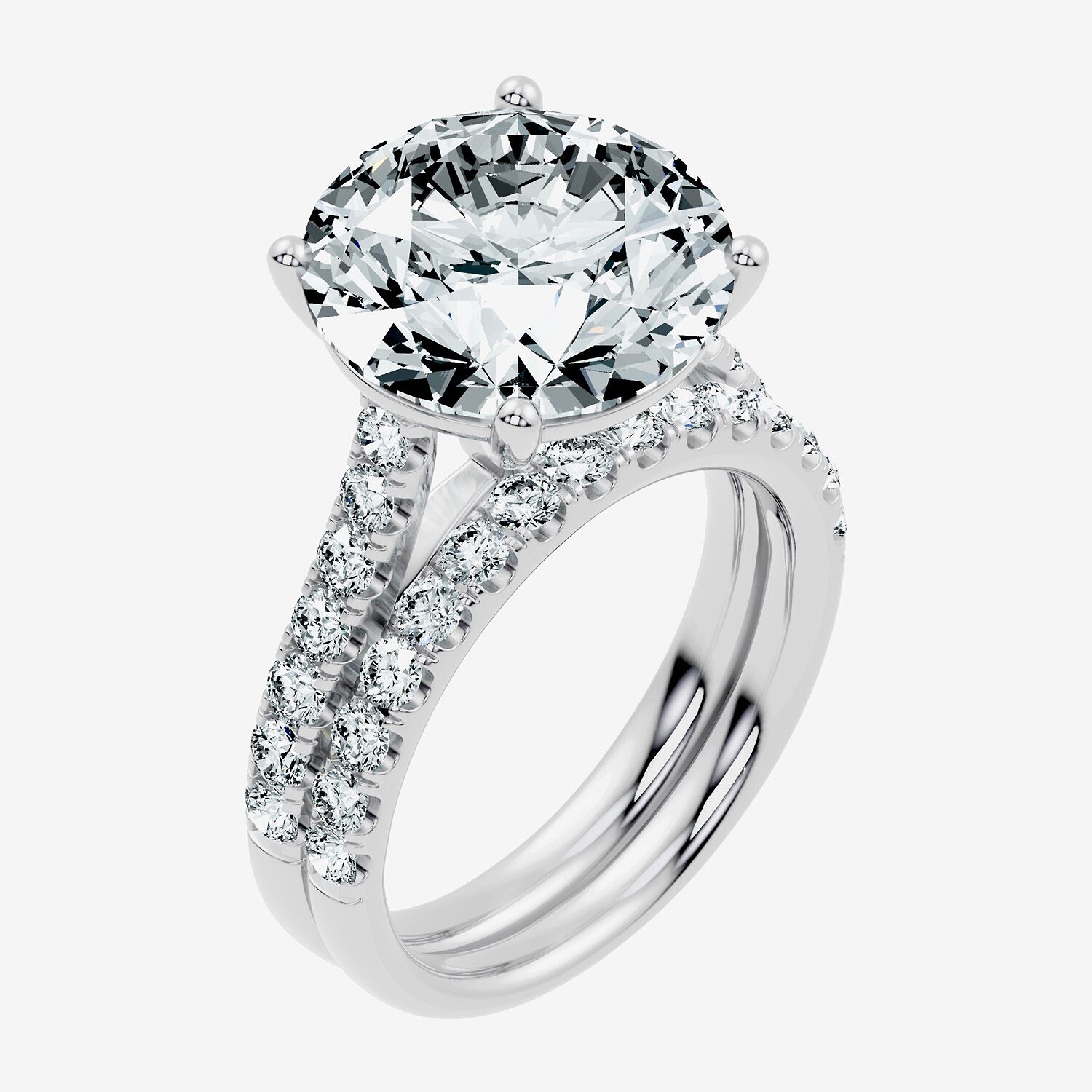 Signature By Modern Bride (F-G / Vs2-Si1) Womens 11 Ct.T.W. Lab Grown White Diamond 14K Gold Round Side Stone Bridal Set