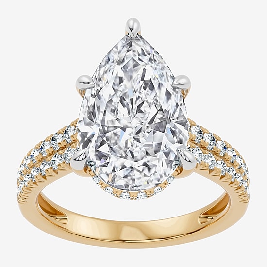 Signature By Modern Bride (F-G / Vs2-Si1) Womens 6 1/2 Ct. T.W. Lab Grown White Diamond 14K Gold Pear Side Stone Engagement Ring