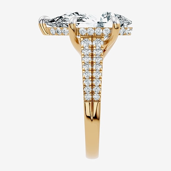 Signature By Modern Bride (F-G / Vs2-Si1) Womens 6 1/2 Ct. T.W. Lab Grown White Diamond 14K Gold Pear Side Stone Engagement Ring