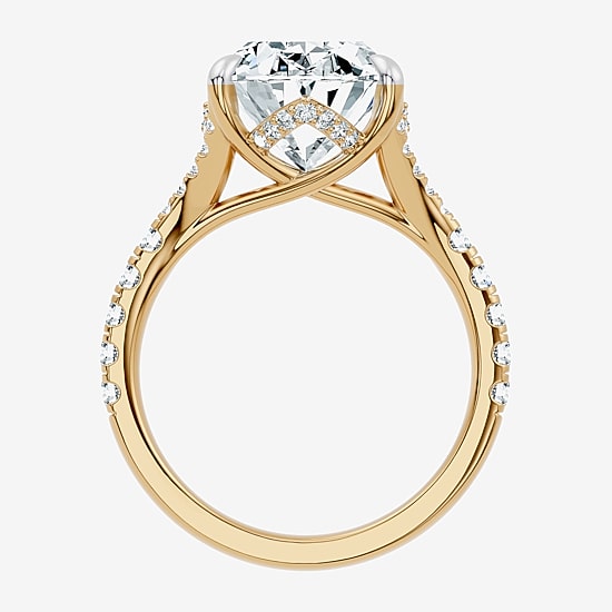 Signature By Modern Bride (F-G / Vs2-Si1) Womens 10 1/2 Ct. T.W. Lab Grown White Diamond 14K Gold Oval Side Stone Engagement Ring