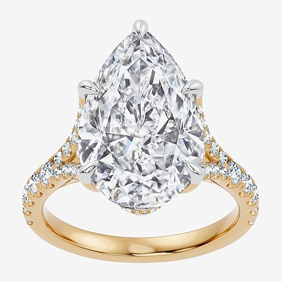 Signature By Modern Bride (F-G / Vs2-Si1) Womens 8 1/2 Ct. T.W. Lab Grown White Diamond 14K Gold Pear Side Stone Engagement Ring