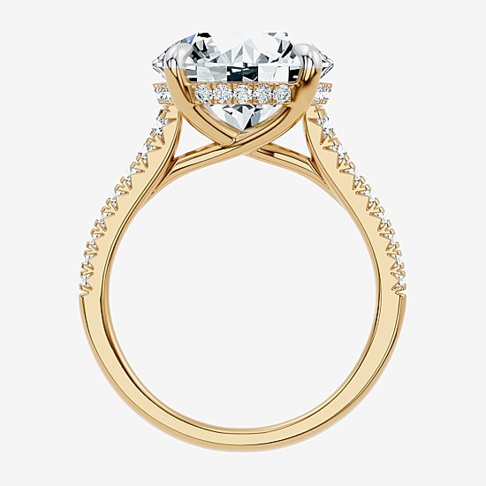 Signature By Modern Bride (F-G / Vs2-Si1) Womens 6 1/2 Ct. T.W. Lab Grown White Diamond 14K Gold Round Side Stone Engagement Ring