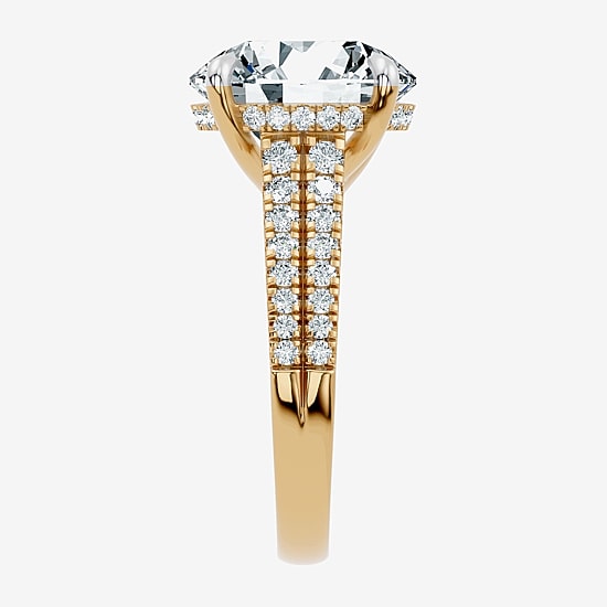 Signature By Modern Bride (F-G / Vs2-Si1) Womens 6 1/2 Ct. T.W. Lab Grown White Diamond 14K Gold Round Side Stone Engagement Ring