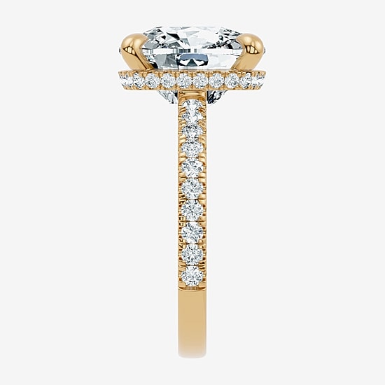 Signature By Modern Bride (F-G / Vs2-Si1) Womens 8 1/2 Ct. T.W. Lab Grown White Diamond 14K Gold Cushion Side Stone Engagement Ring