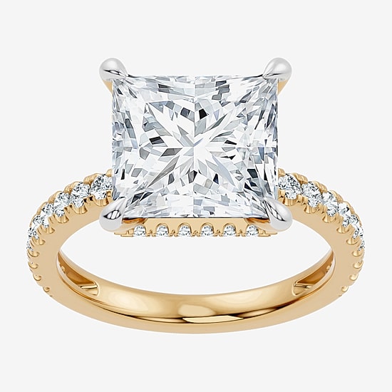 Signature By Modern Bride (F-G / Vs2-Si1) Womens 6 1/2 Ct. T.W. Lab Grown White Diamond 14K Gold Side Stone Engagement Ring