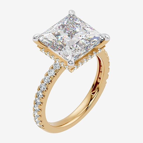 Signature By Modern Bride (F-G / Vs2-Si1) Womens 6 1/2 Ct. T.W. Lab Grown White Diamond 14K Gold Side Stone Engagement Ring