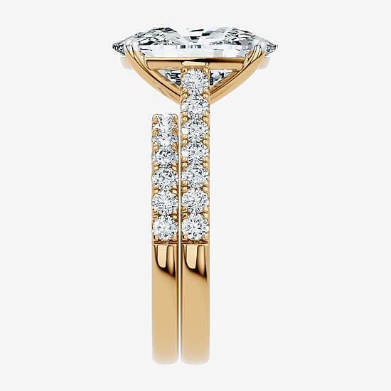 Signature By Modern Bride (F-G / Vs2-Si1) Womens 7 Ct.T.W. Lab Grown White Diamond 14K Gold Cushion Side Stone Bridal Set