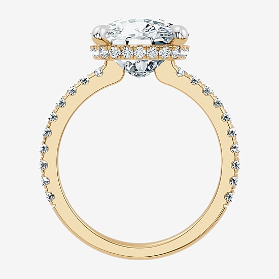 Signature By Modern Bride (F-G / Vs2-Si1) Womens 6 1/2 Ct. T.W. Lab Grown White Diamond 14K Gold Cushion Side Stone Engagement Ring