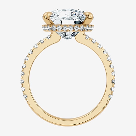Signature By Modern Bride (F-G / Vs2-Si1) Womens 10 1/2 Ct. T.W. Lab Grown White Diamond 14K Gold Cushion Side Stone Engagement Ring