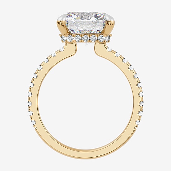 Signature By Modern Bride (F-G / Vs2-Si1) Womens 10 1/2 Ct. T.W. Lab Grown White Diamond 14K Gold Side Stone Engagement Ring