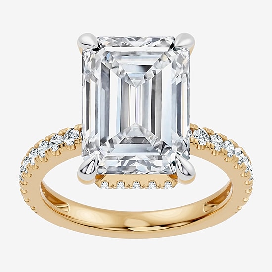 Signature By Modern Bride (F-G / Vs2-Si1) Womens 10 1/2 Ct. T.W. Lab Grown White Diamond 14K Gold Side Stone Engagement Ring
