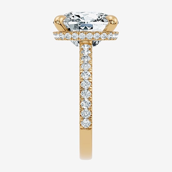 Signature By Modern Bride (F-G / Vs2-Si1) Womens 10 1/2 Ct. T.W. Lab Grown White Diamond 14K Gold Cushion Side Stone Engagement Ring