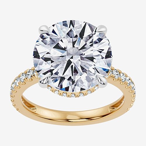 Signature By Modern Bride (F-G / Vs2-Si1) Womens 8 1/2 Ct. T.W. Lab Grown White Diamond 14K Gold Round Side Stone Engagement Ring, 9, Yellow