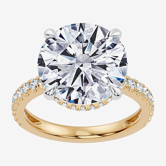 Signature By Modern Bride (F-G / Vs2-Si1) Womens 8 1/2 Ct. T.W. Lab Grown White Diamond 14K Gold Round Side Stone Engagement Ring