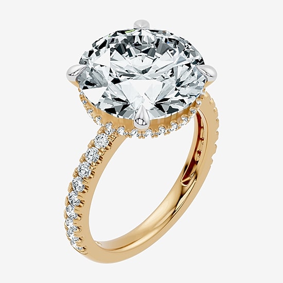 Signature By Modern Bride (F-G / Vs2-Si1) Womens 8 1/2 Ct. T.W. Lab Grown White Diamond 14K Gold Round Side Stone Engagement Ring
