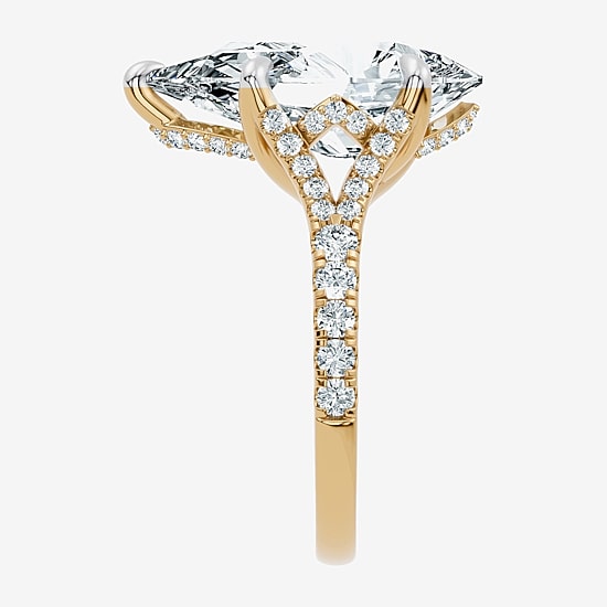 Signature By Modern Bride (F-G / Vs2-Si1) Womens 10 1/2 Ct. T.W. Lab Grown White Diamond 14K Gold Pear Side Stone Engagement Ring