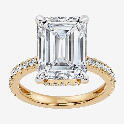 Signature By Modern Bride (F-G / Vs2-Si1) Womens 8 1/2 Ct. T.W. Lab Grown White Diamond 14K Gold Side Stone Engagement Ring, 9, Yellow