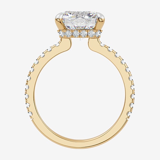 Signature By Modern Bride (F-G / Vs2-Si1) Womens 6 1/2 Ct. T.W. Lab Grown White Diamond 14K Gold Side Stone Engagement Ring