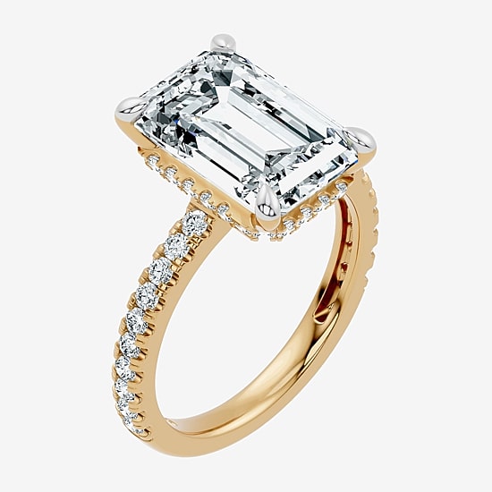 Signature By Modern Bride (F-G / Vs2-Si1) Womens 6 1/2 Ct. T.W. Lab Grown White Diamond 14K Gold Side Stone Engagement Ring