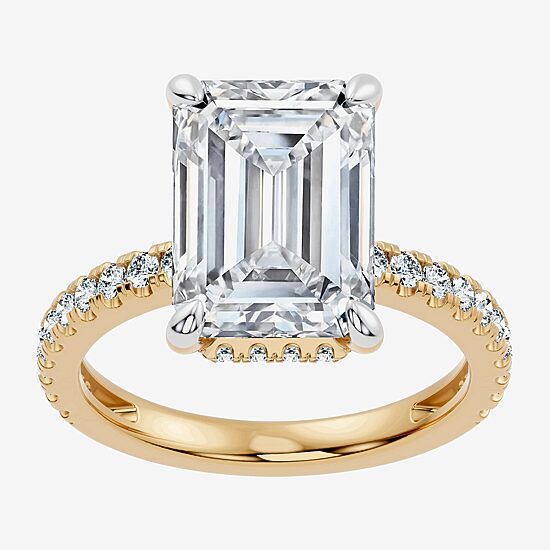Signature By Modern Bride (F-G / Vs2-Si1) Womens 6 1/2 Ct. T.W. Lab Grown White Diamond 14K Gold Side Stone Engagement Ring