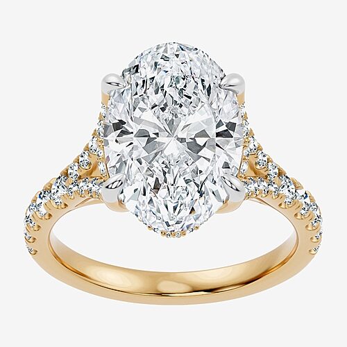 Modern Bride Signature By  (f-g / Vs2-si1) Womens 6 1/2 Ct. T.w. Lab Grown White Diamond 14k Gold Ova In Yellow