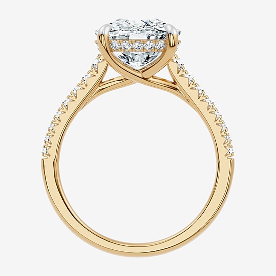 Signature By Modern Bride (F-G / Vs2-Si1) Womens 6 1/2 Ct. T.W. Lab Grown White Diamond 14K Gold Cushion Side Stone Engagement Ring