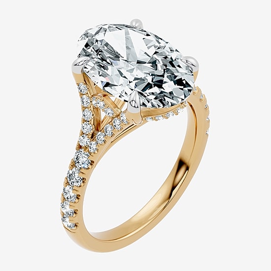 Signature By Modern Bride (F-G / Vs2-Si1) Womens 6 1/2 Ct. T.W. Lab Grown White Diamond 14K Gold Oval Side Stone Engagement Ring
