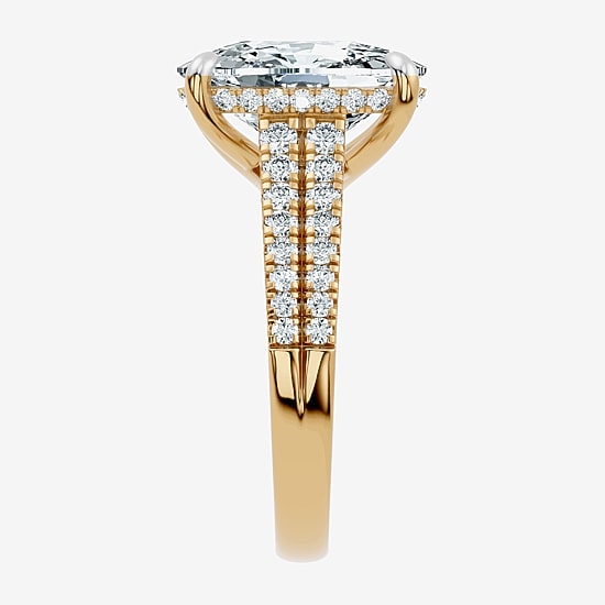 Signature By Modern Bride (F-G / Vs2-Si1) Womens 6 1/2 Ct. T.W. Lab Grown White Diamond 14K Gold Cushion Side Stone Engagement Ring