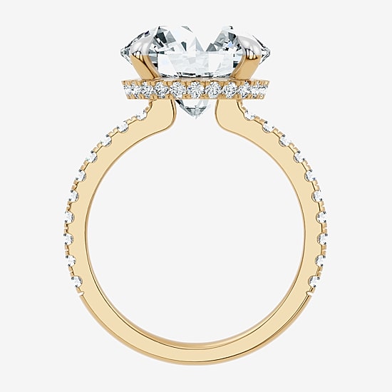 Signature By Modern Bride (F-G / Vs2-Si1) Womens 6 1/2 Ct. T.W. Lab Grown White Diamond 14K Gold Round Side Stone Engagement Ring