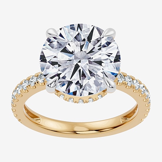 Signature By Modern Bride (F-G / Vs2-Si1) Womens 6 1/2 Ct. T.W. Lab Grown White Diamond 14K Gold Round Side Stone Engagement Ring