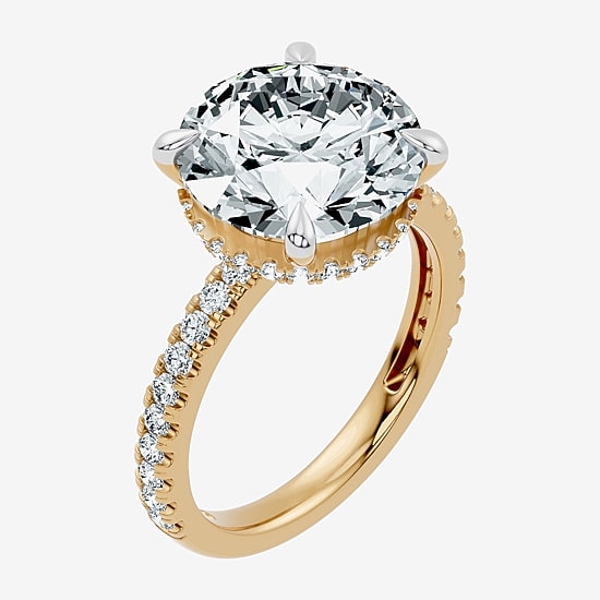 Signature By Modern Bride (F-G / Vs2-Si1) Womens 6 1/2 Ct. T.W. Lab Grown White Diamond 14K Gold Round Side Stone Engagement Ring