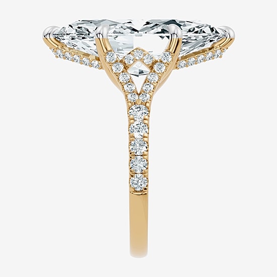 Signature By Modern Bride (F-G / Vs2-Si1) Womens 8 1/2 Ct. T.W. Lab Grown White Diamond 14K Gold Marquise Side Stone Engagement Ring