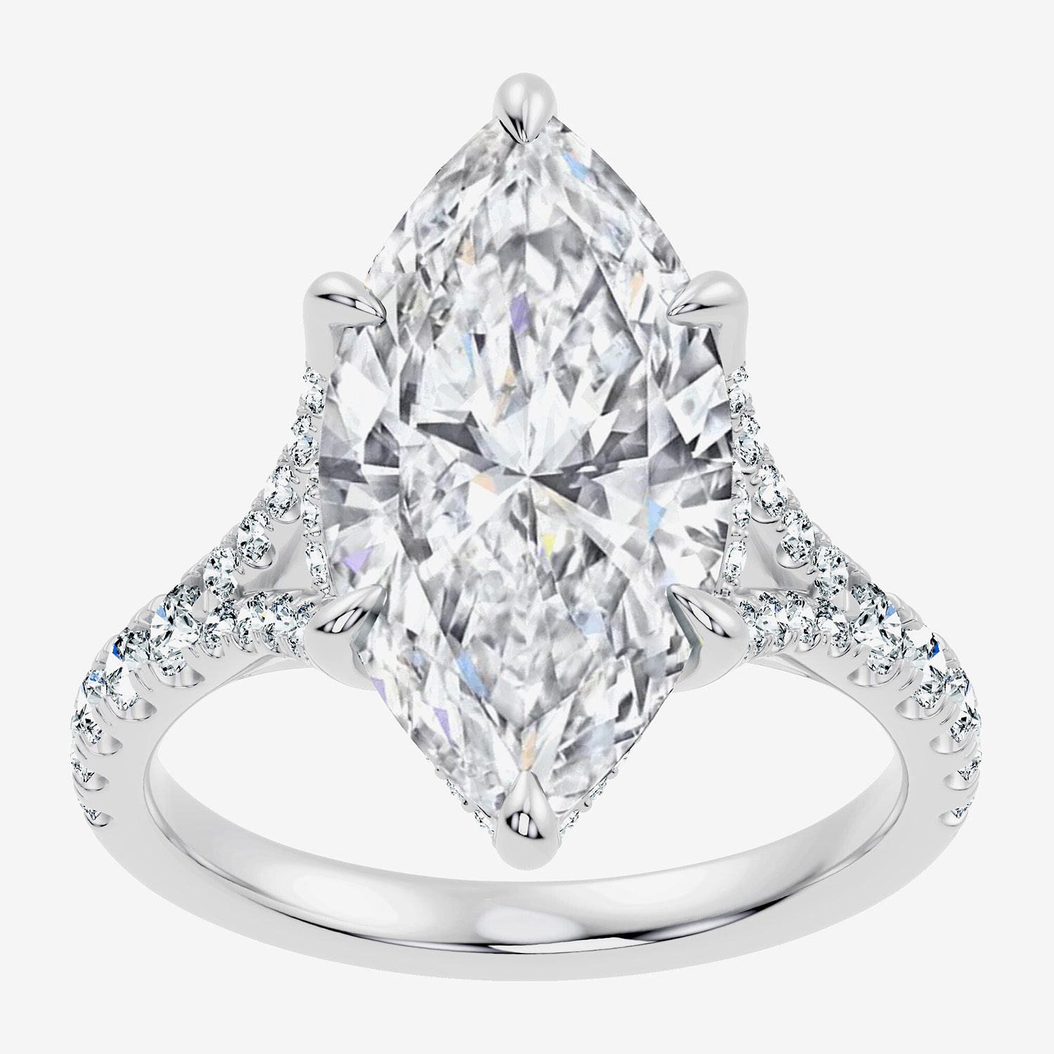 Signature By Modern Bride (F-G / Vs2-Si1) Womens 6 1/2 Ct. T.W. Lab Grown White Diamond 14K Gold Marquise Side Stone Engagement Ring