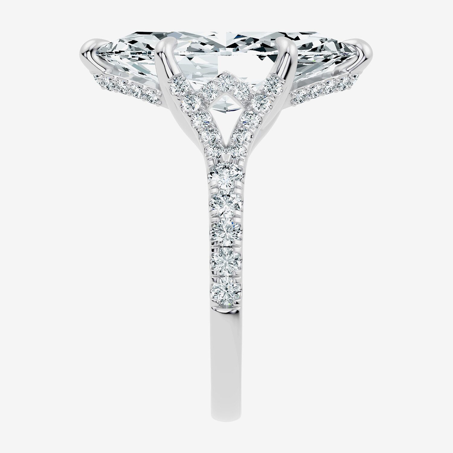 Signature By Modern Bride (F-G / Vs2-Si1) Womens 6 1/2 Ct. T.W. Lab Grown White Diamond 14K Gold Marquise Side Stone Engagement Ring