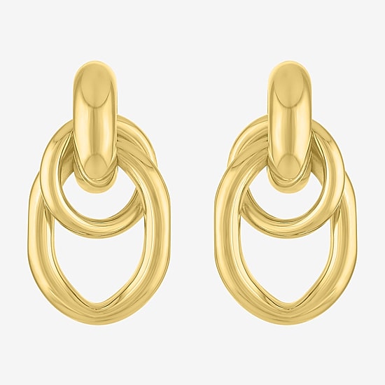 Bold Addiction Womens 14K Gold Over Brass Drop Earrings