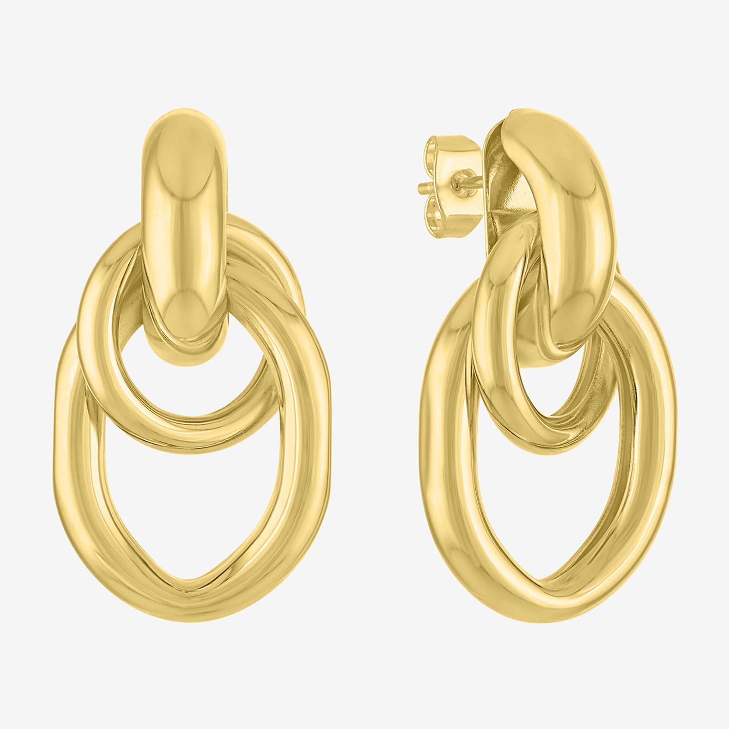 Bold Addiction Womens 14K Gold Over Brass Drop Earrings