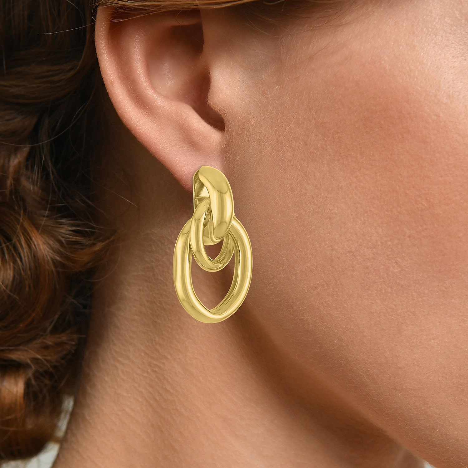 Bold Addiction Womens 14K Gold Over Brass Drop Earrings