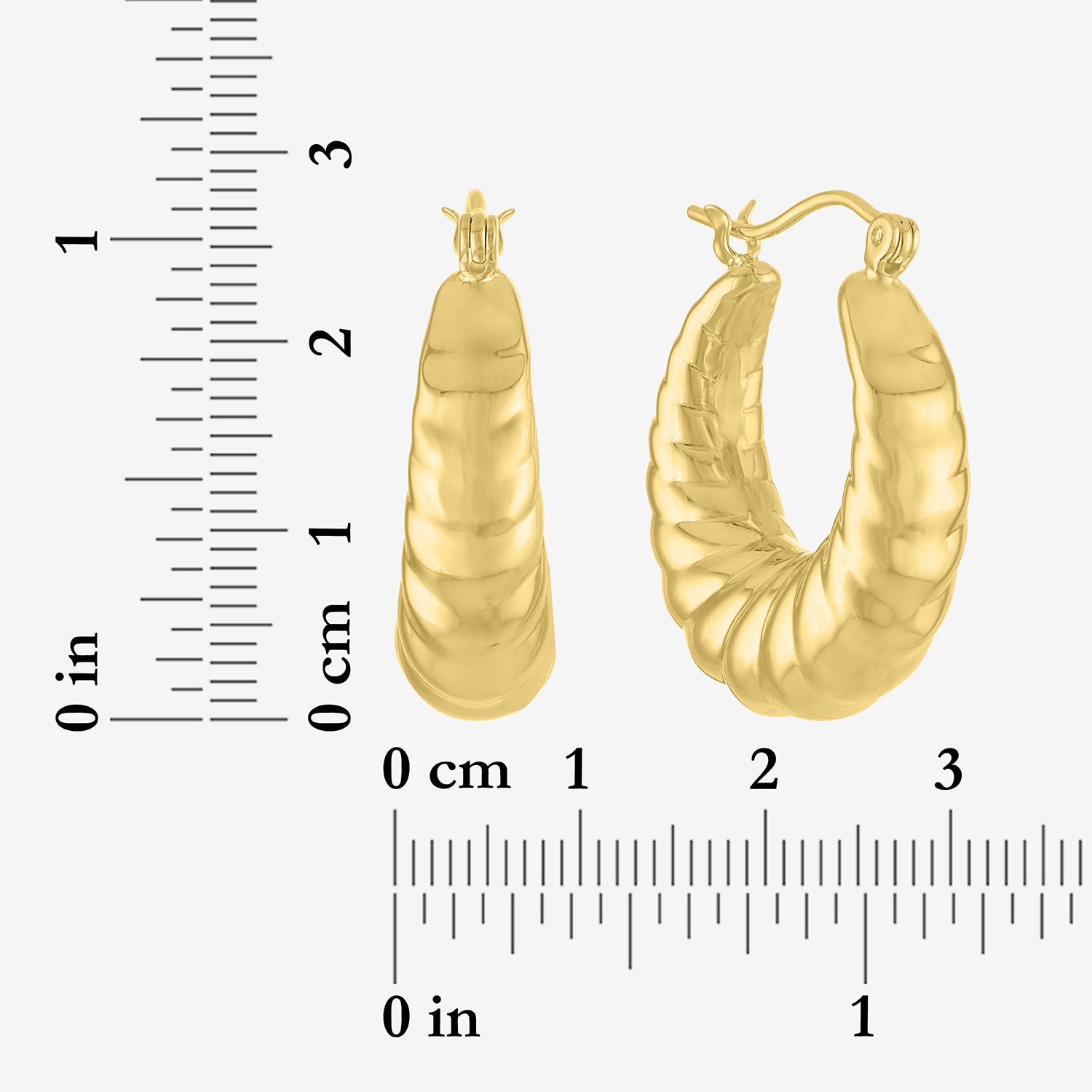 Bold Addiction Womens 14K Gold Over Brass 27mm Hoop Earrings