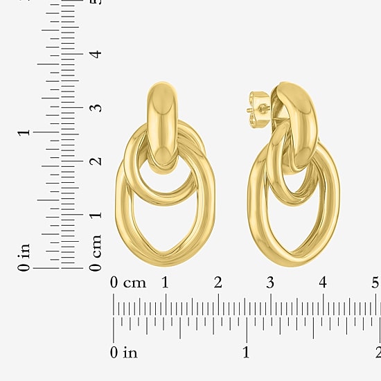 Bold Addiction Womens 14K Gold Over Brass Drop Earrings