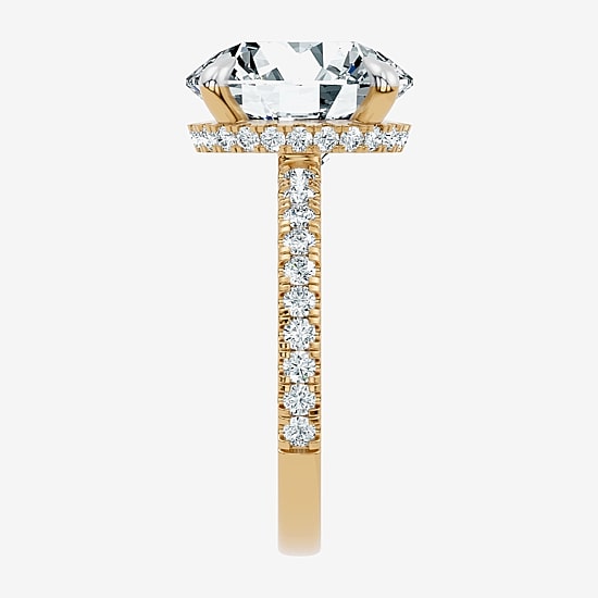 Signature By Modern Bride (F-G / Vs2-Si1) Womens 6 1/2 Ct. T.W. Lab Grown White Diamond 14K Gold Round Side Stone Engagement Ring