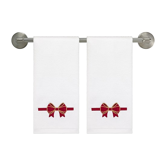 Avanti Velvet Bow 2 Pack Hand Towel