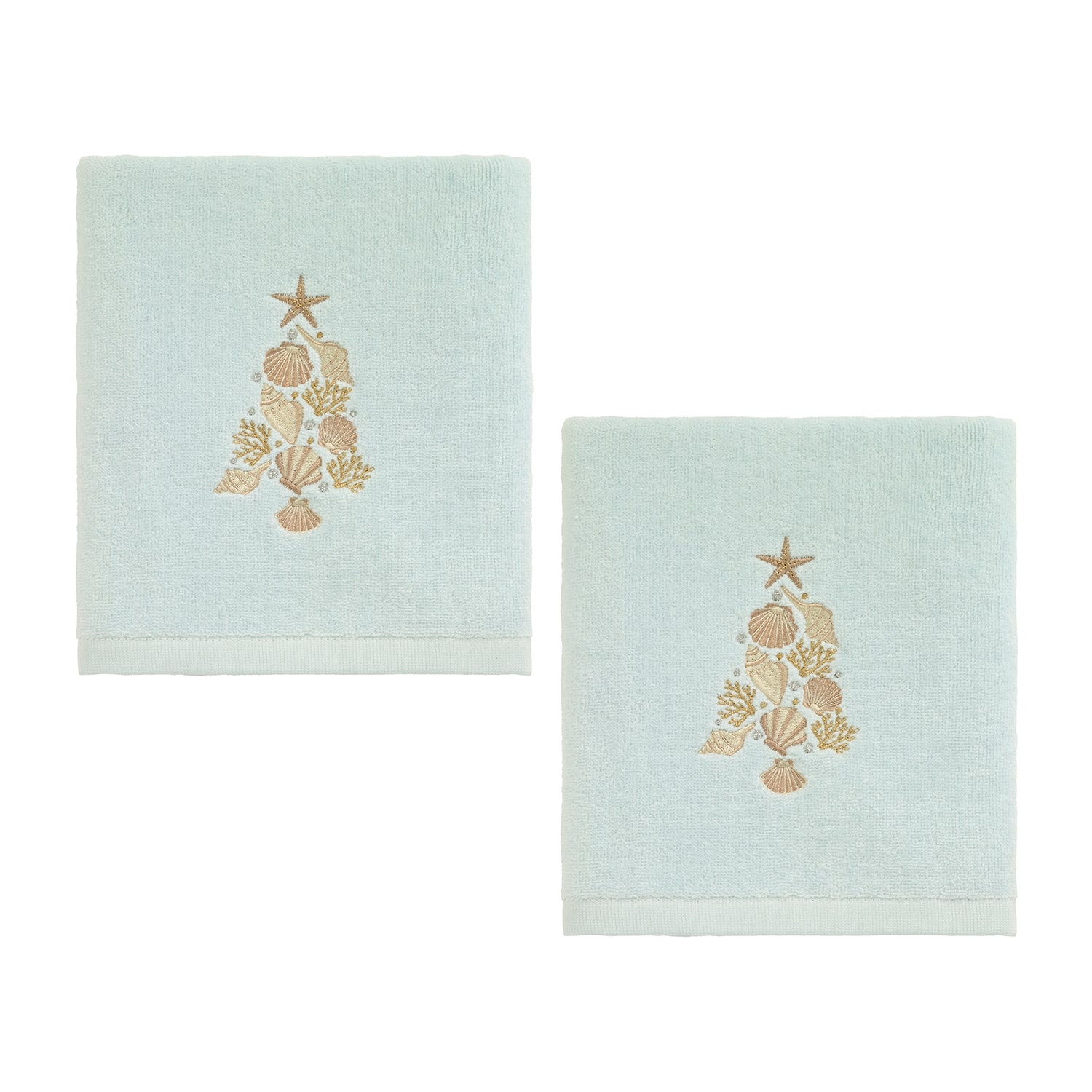 Avanti Shell Tree 2 Pack Hand Towel