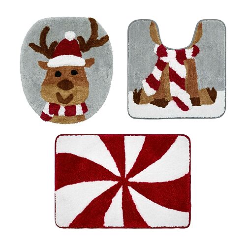 Avanti Reindeer 3-pc. Bath Rug Set In Gray