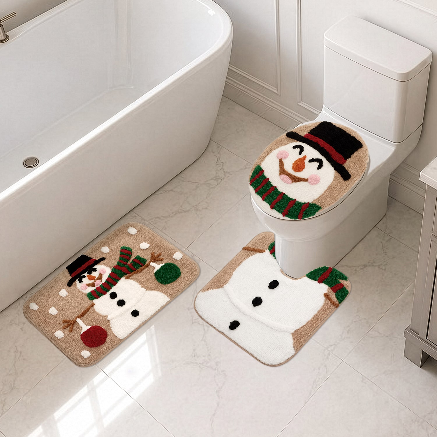 Avanti Mr. Snowman 3-pc. Bath Rug Set