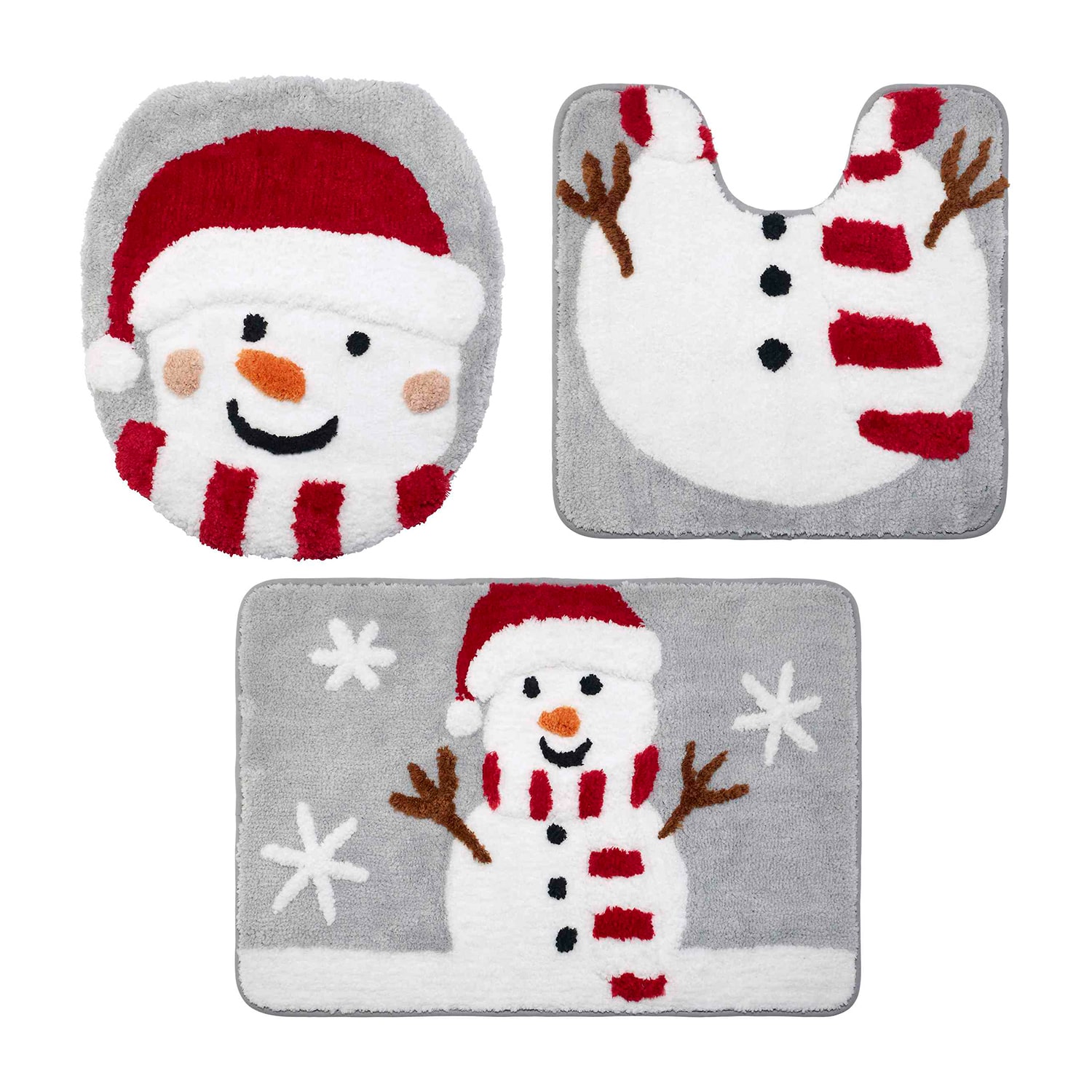 Avanti Snowman Flake 3-pc. Bath Rug Set