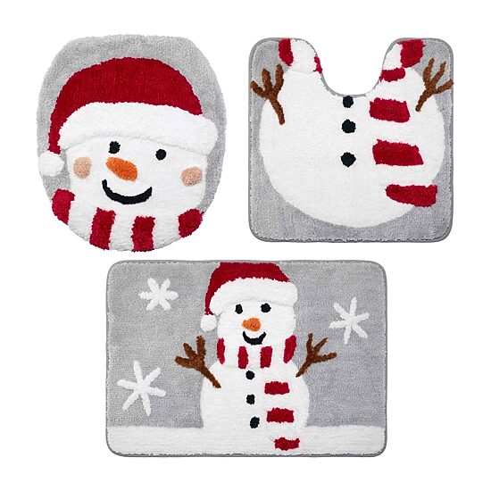 Avanti Snowman Flake 3-pc. Bath Rug Set